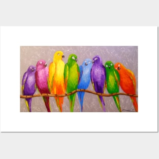 Parrots friends Posters and Art